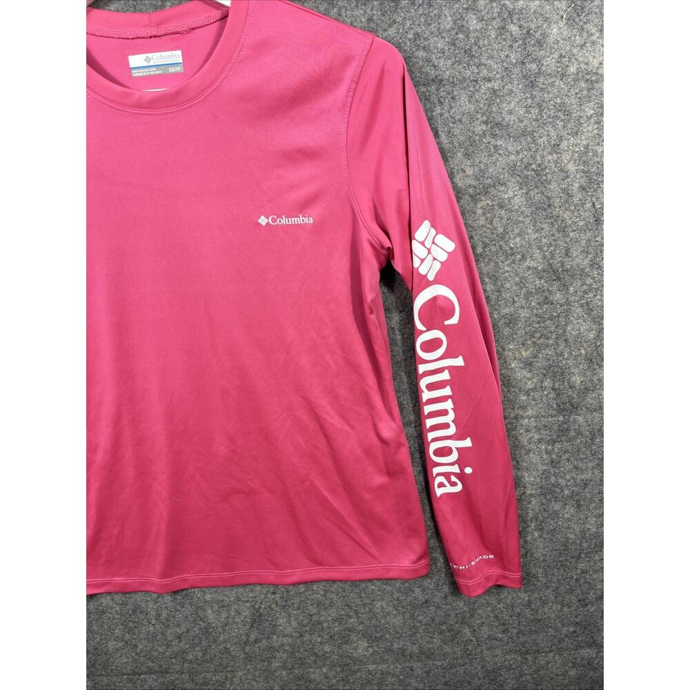 Columbia Girls Fork Stream Long Sleeve T-shirt, Wild Geranium Pink, XS - Picture 3 of 11